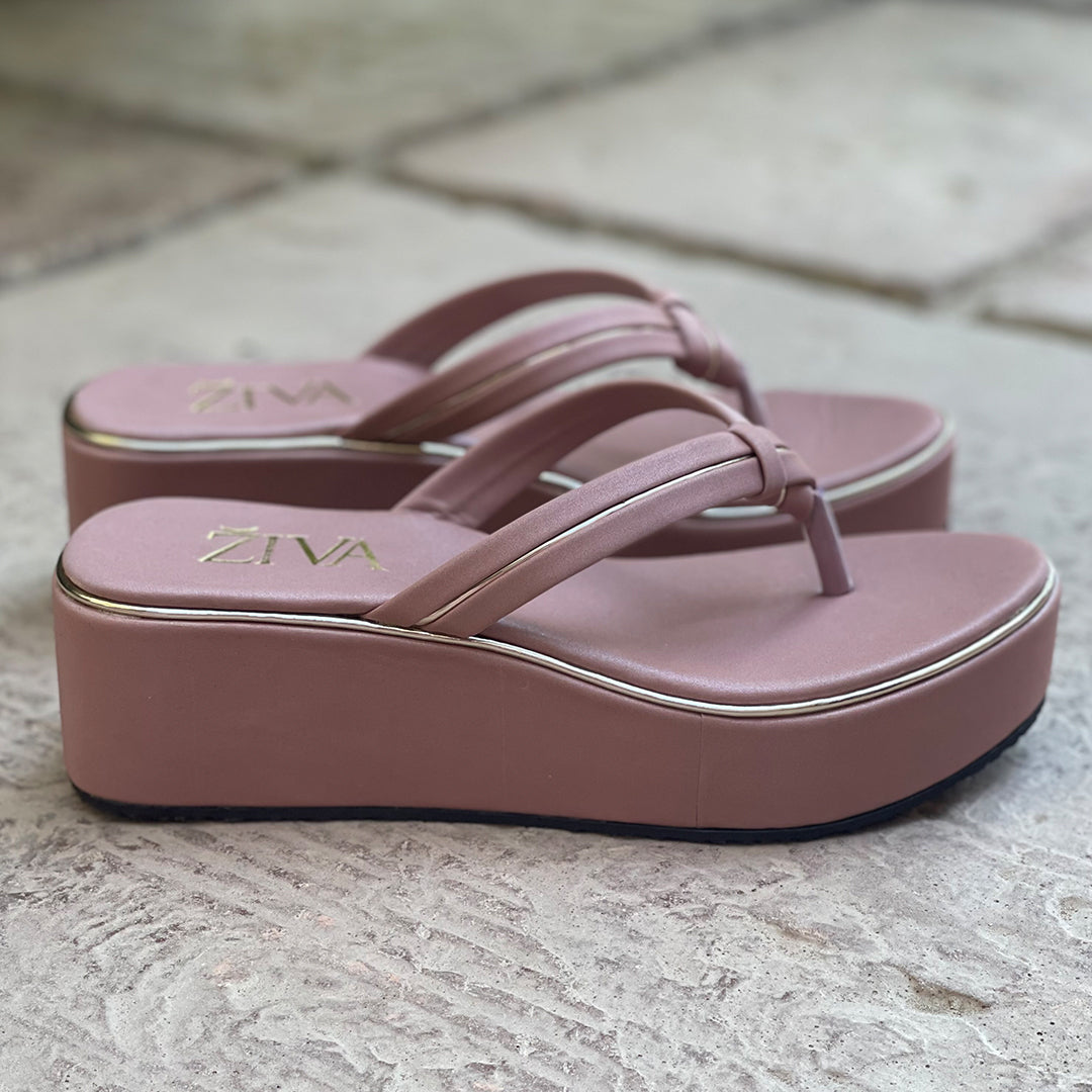 Cardi Wedge Heels - Tea Pink