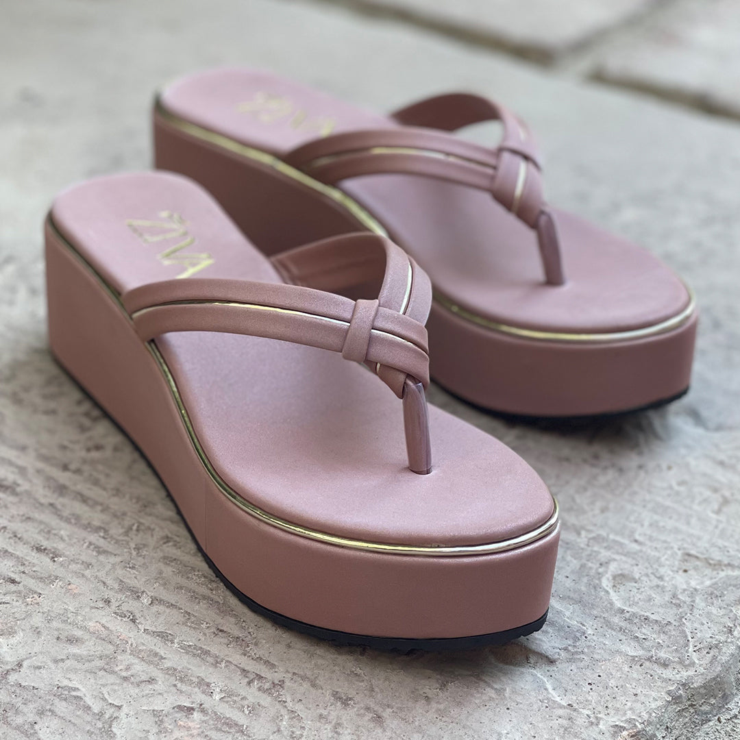 Cardi Wedge Heels - Tea Pink