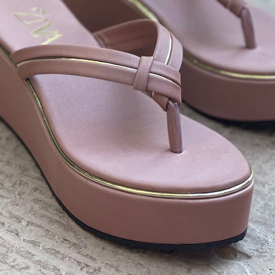 Cardi Wedge Heels - Tea Pink