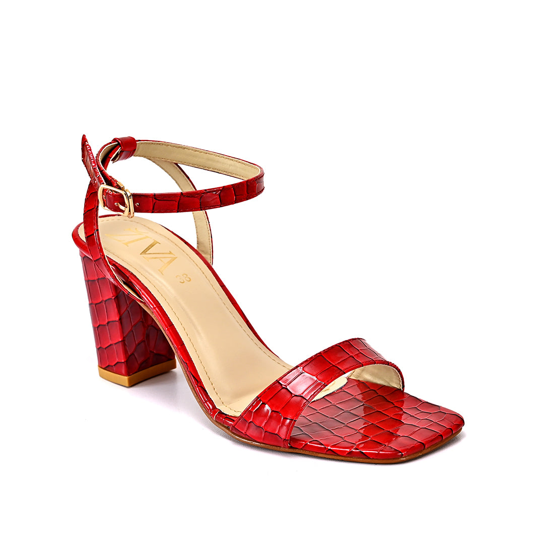 Load image into Gallery viewer, Cindy Block Heels Red
