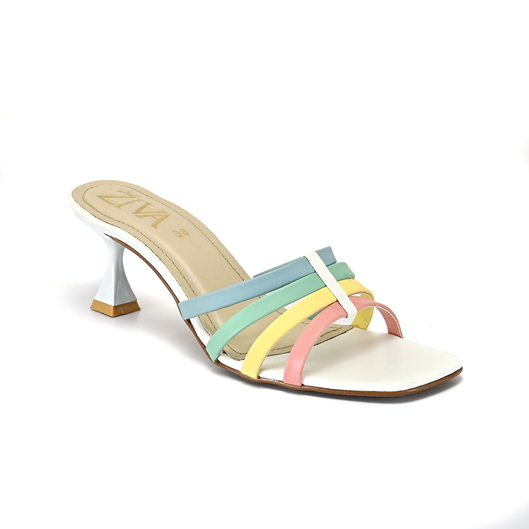 Load image into Gallery viewer, Emily Heels White/Multi-Colour
