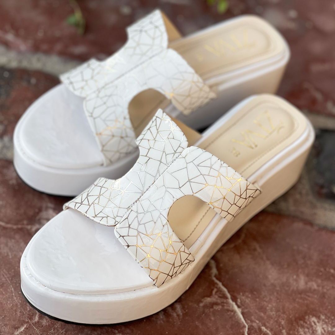 Nicki Wedge Heels - White