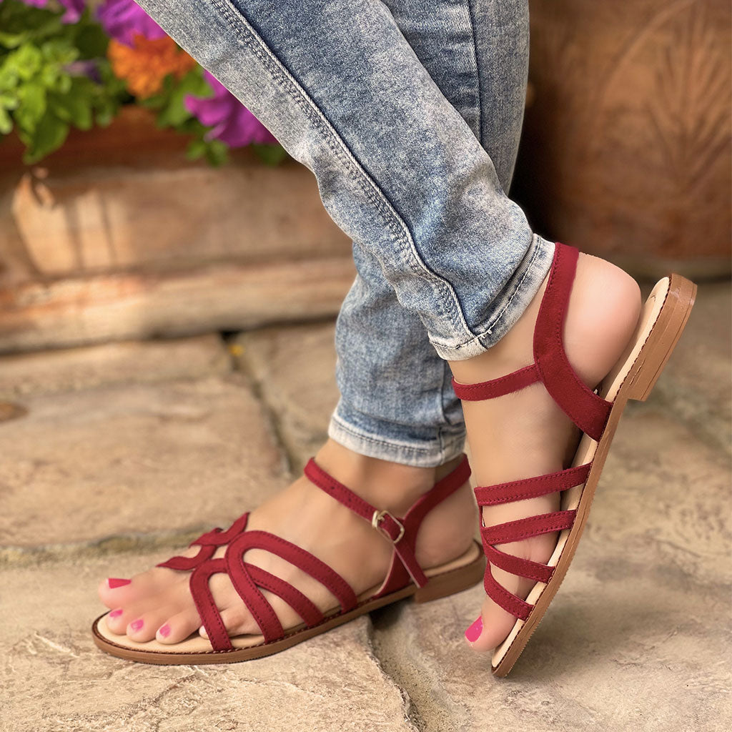 Load image into Gallery viewer, Cherry Pop Red Sandals

