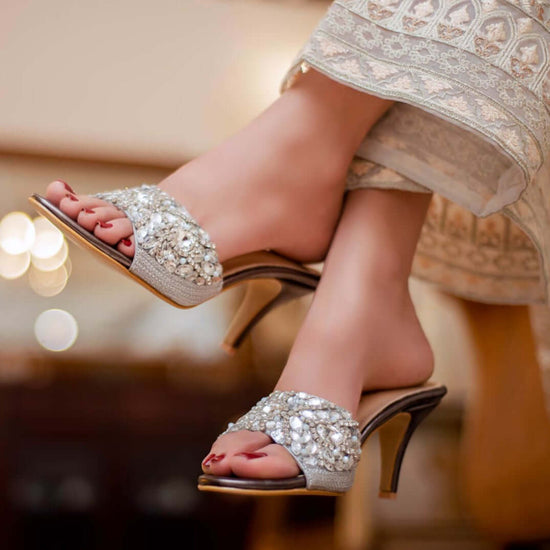 Load image into Gallery viewer, Charlotte Silver Heels
